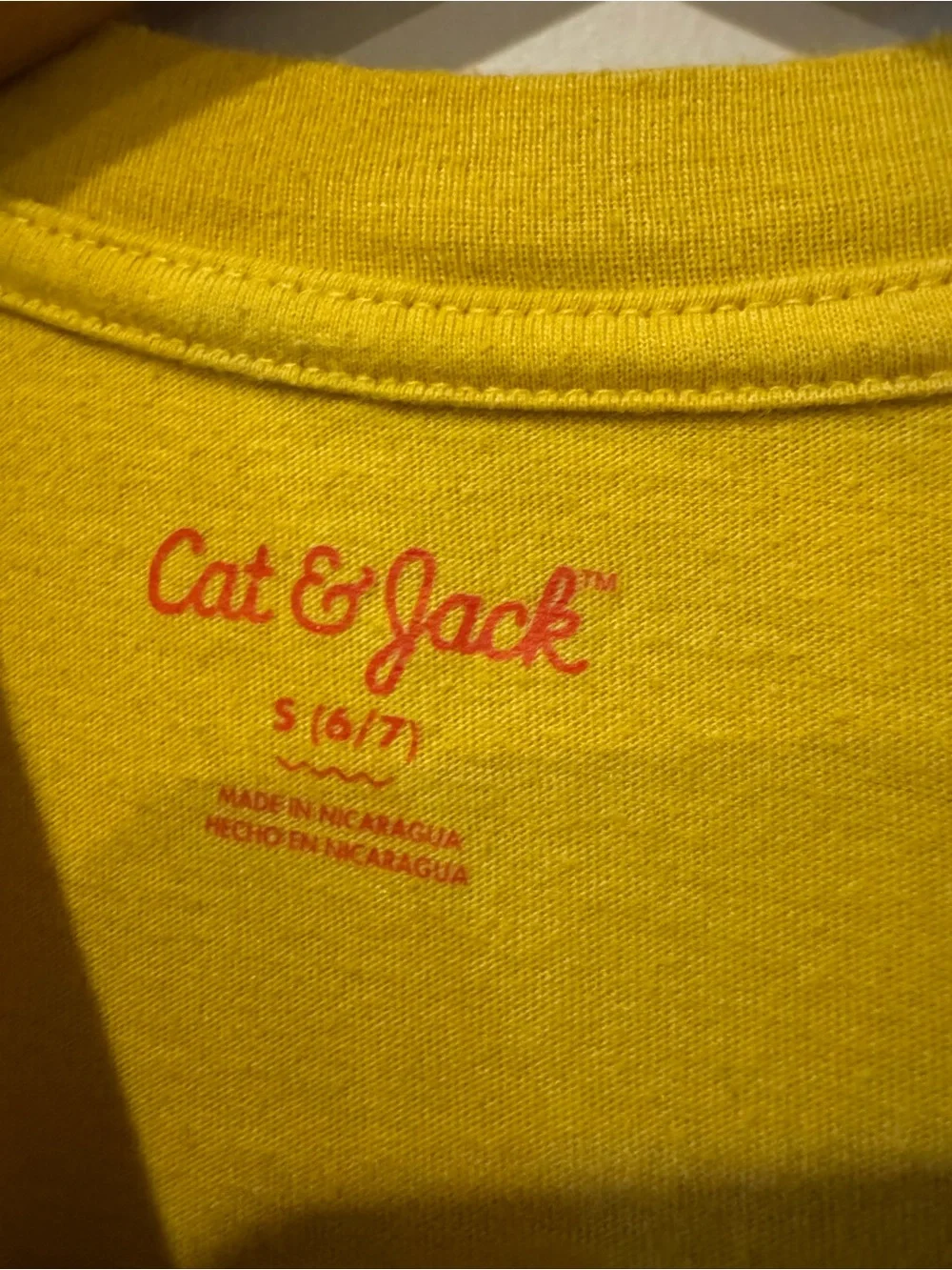 Cat & Jack Mustard Yellow Long-Sleeve Tiger Face Tee
